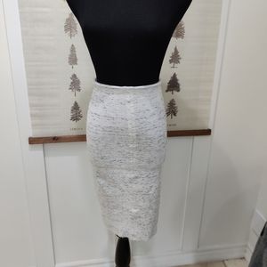 Aritzia Wilfred Lis Bodycon Pencil Midi Skirt Women's Size XXS Heather White